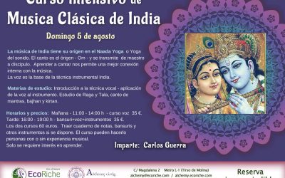 Curso intensivo de música clásica india en agosto