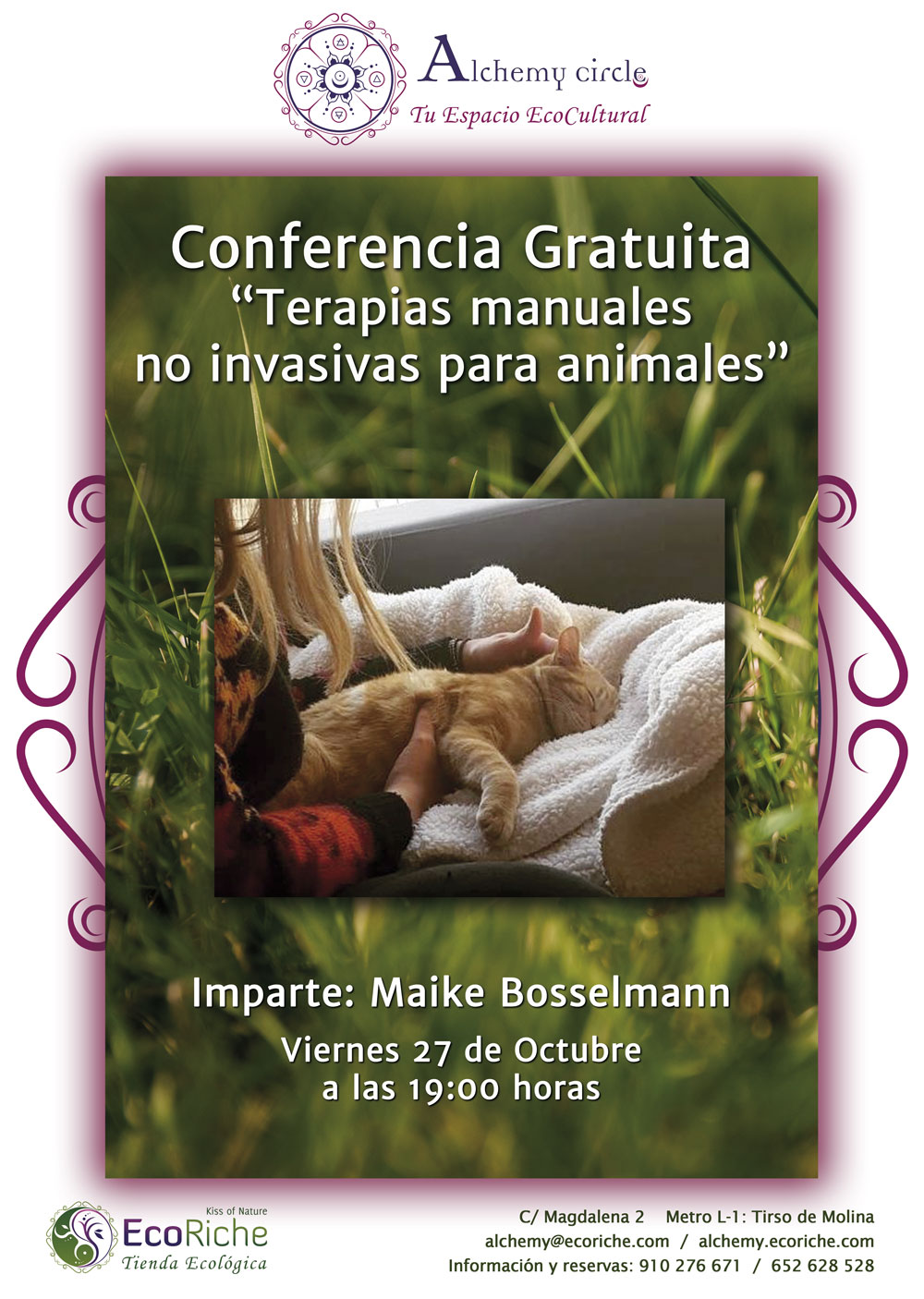 Conferencia Gratuita «Terapias manuales no invasivas para animales»