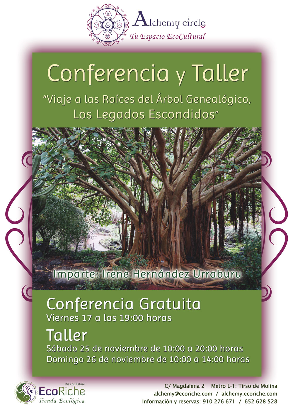 Conferencia y Taller «Viaje a las Raíces del Árbol Genealógico, Los Legados Escondidos»